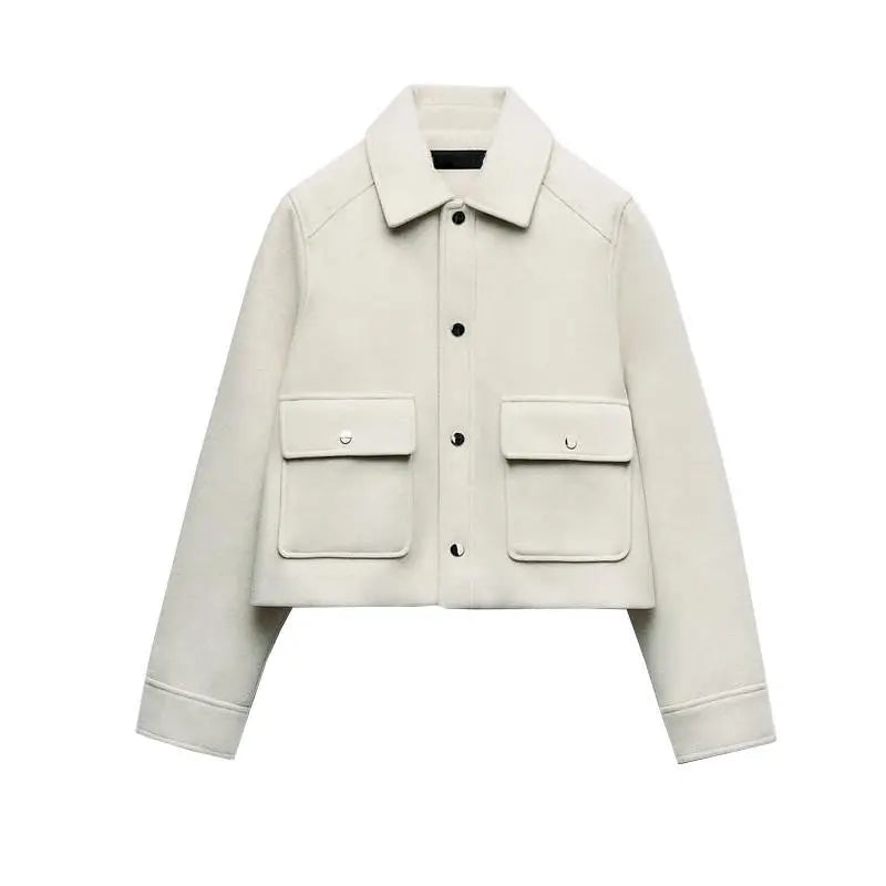 Drune | Lässige Herbstjacke für Damen mit Klappe und Taschen