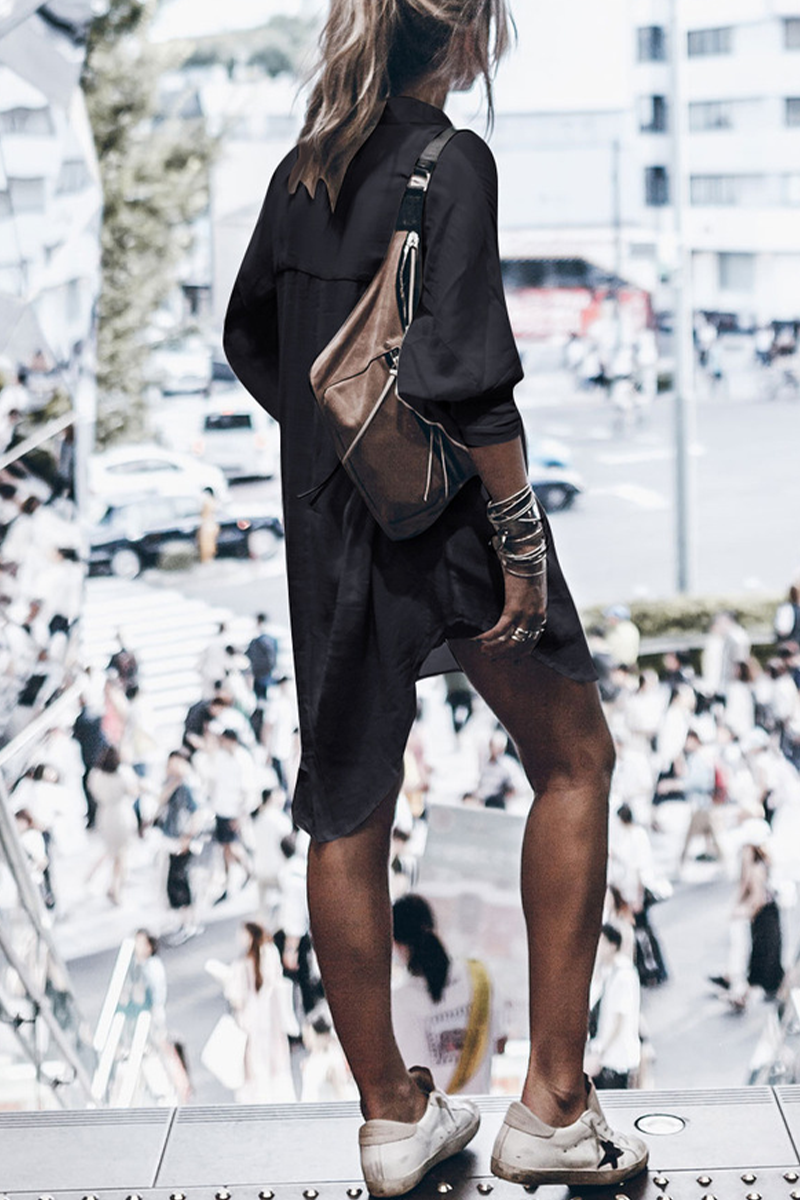 Drune | Lässiger Street Solid Knot Split Badeanzug Überwurf