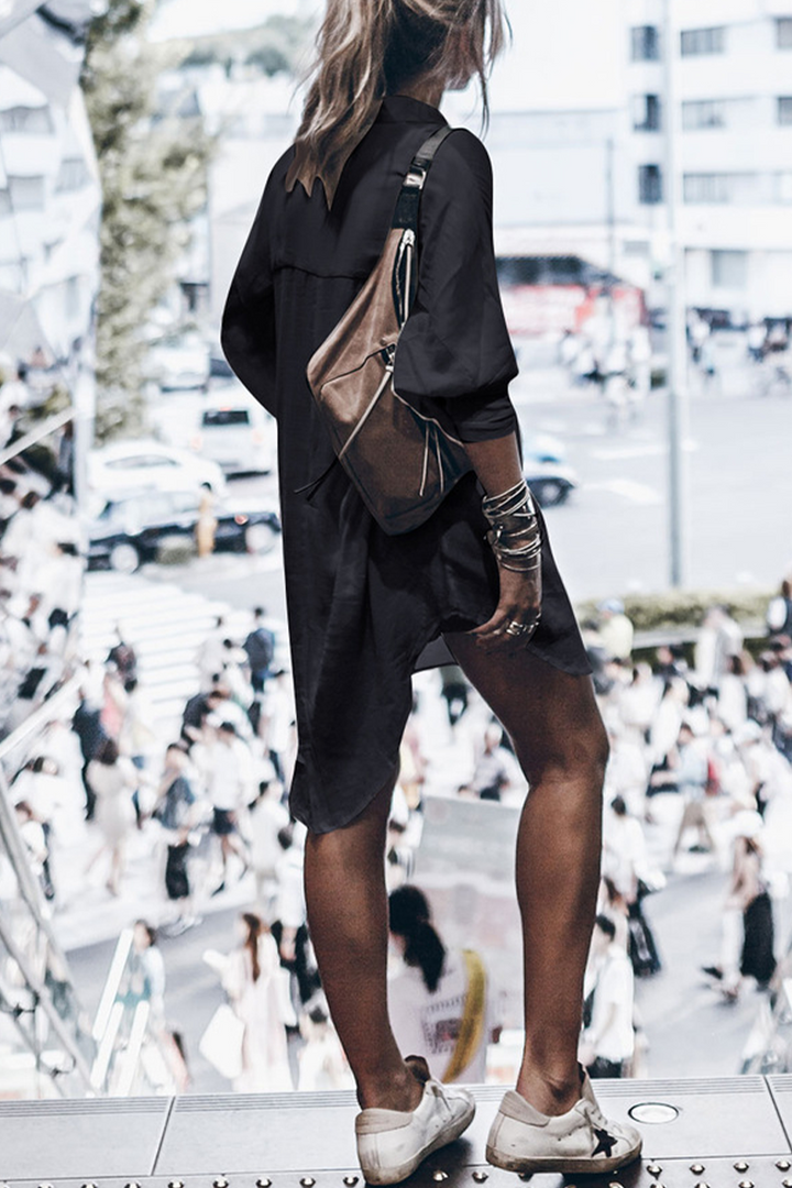 Drune | Lässiger Street Solid Knot Split Badeanzug Überwurf