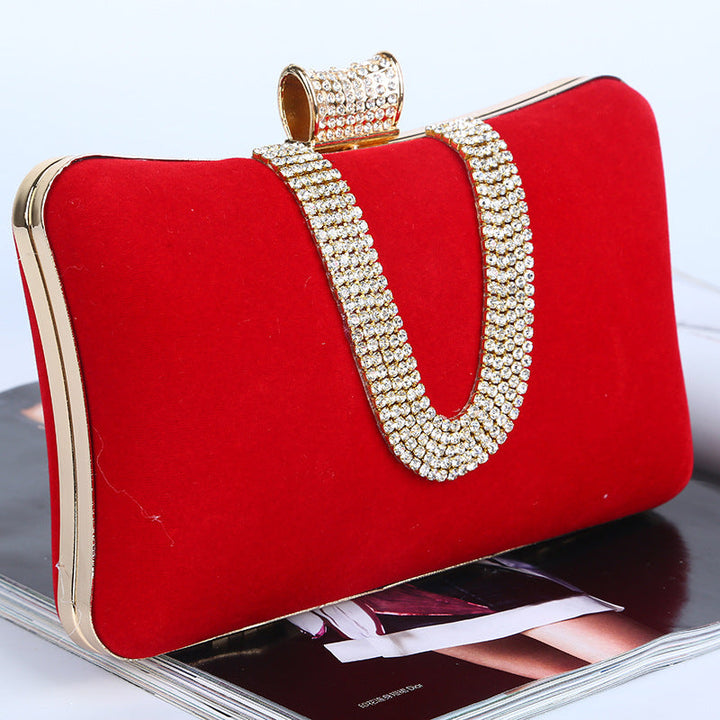 Drune-förmige Diamant-Wildleder-Tasche