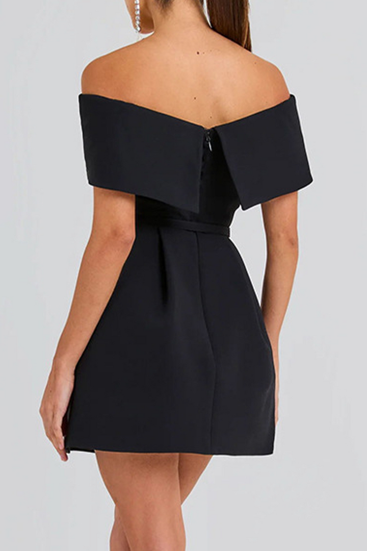 Drune | Sexy Einfarbige Tasche Schnürung Off Shoulder A Linie Kleider - 3 Farben