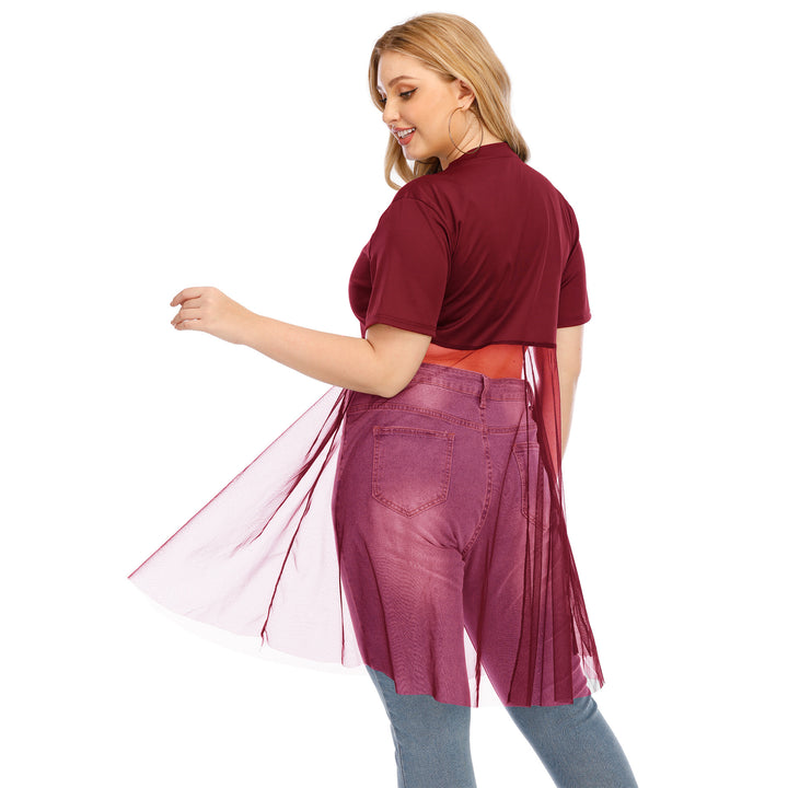 Damen modisches Mesh-Top mit integriertem Rock Drune