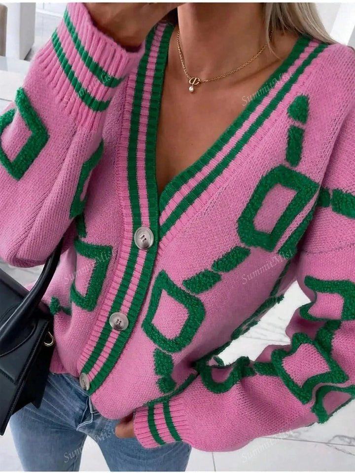 Drune | Strickjacke mit grafischen Drucken für Damen