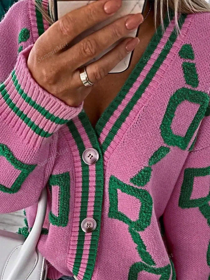 Drune | Strickjacke mit grafischen Drucken für Damen