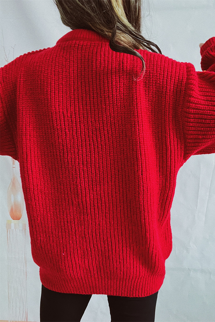 Drune | Lässiger Weihnachtsmann Weihnachtsbaum Patchwork Webart Rundhals Pullover