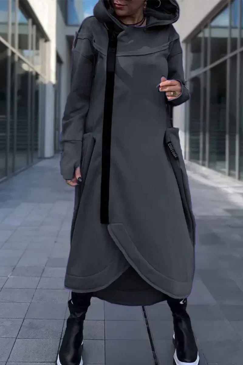 Drune | Langes Hoodie-Kleid mit modernem Schnitt