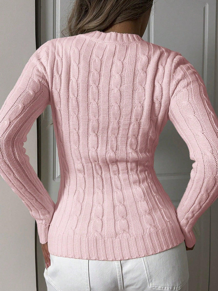 Drune | Schnürgestrickter Pullover mit V-Ausschnitt für Damen