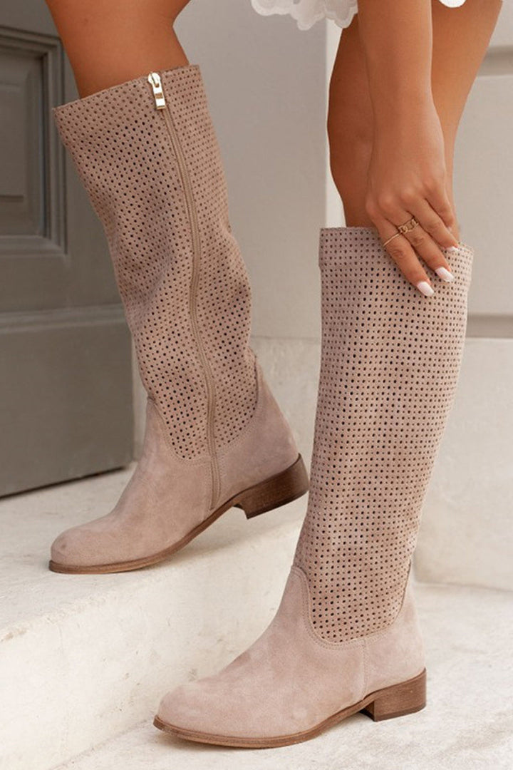 Drune | Damenstiefel Mit Hohem Schaft - Mit Reißverschluss