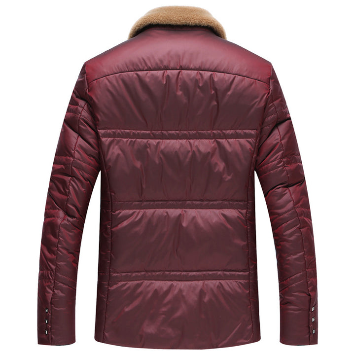 Herren Wattierte Kurzjacke mit Teddykragen und Wappenapplikation Drune