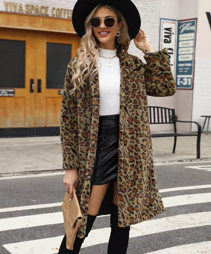 Drune | Plüschmantel Mit Leopardenprint