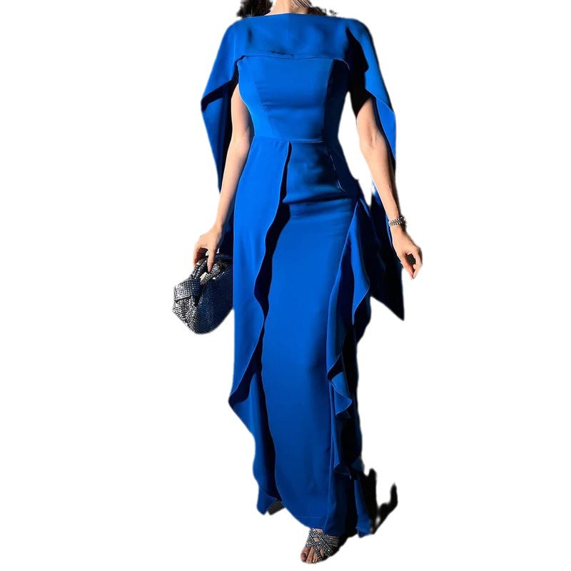 Drune | Hochwertiges Temperament Off-Schulter-Patch-Kleid