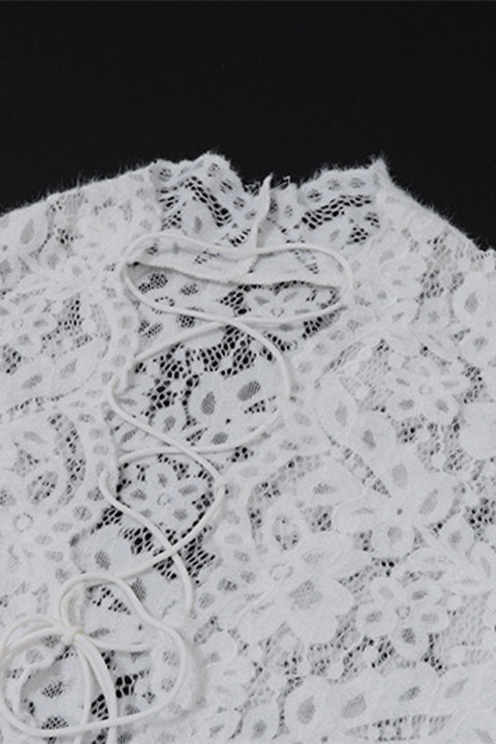 Drune | Sexy Spitze Durchsichtige Trägerdesign V-Ausschnitt Spitze Kleid Kleider