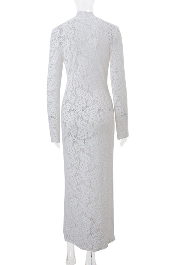 Drune | Sexy Spitze Durchsichtige Trägerdesign V-Ausschnitt Spitze Kleid Kleider