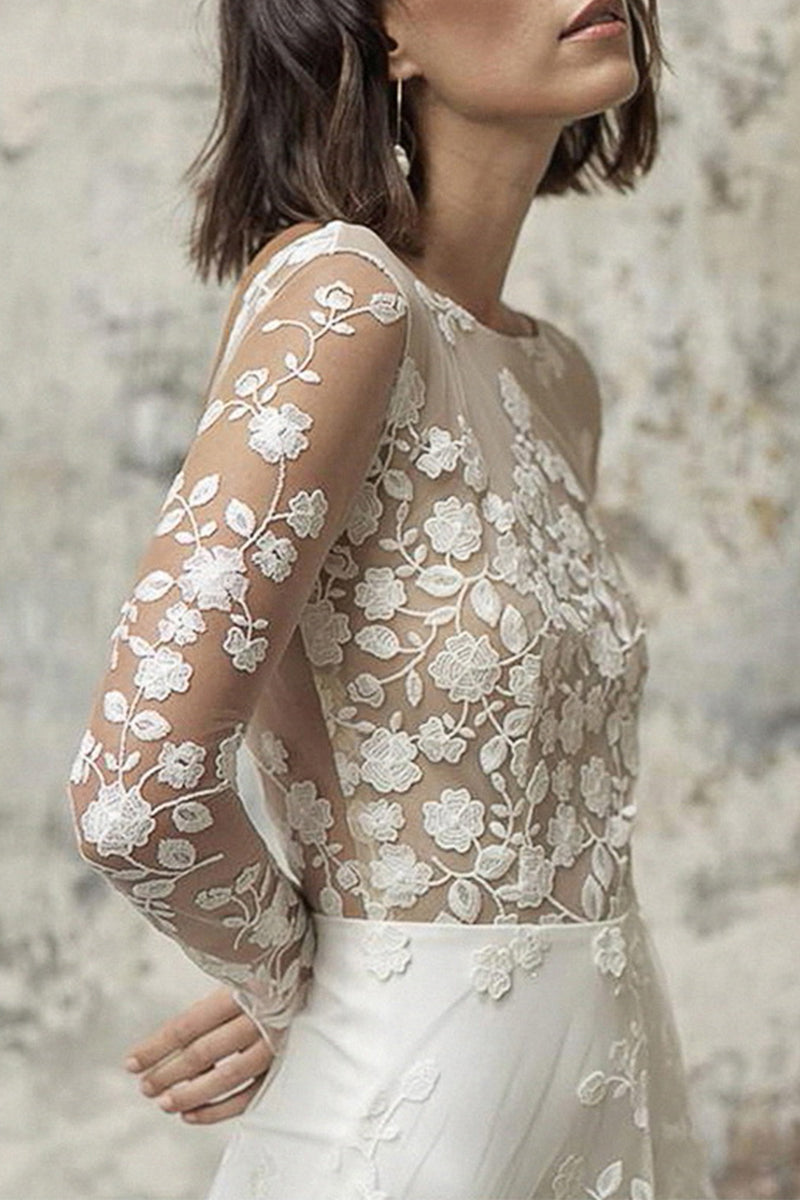 Drune | Sexy Spitze Patchwork O-Ausschnitt Gerade Overall