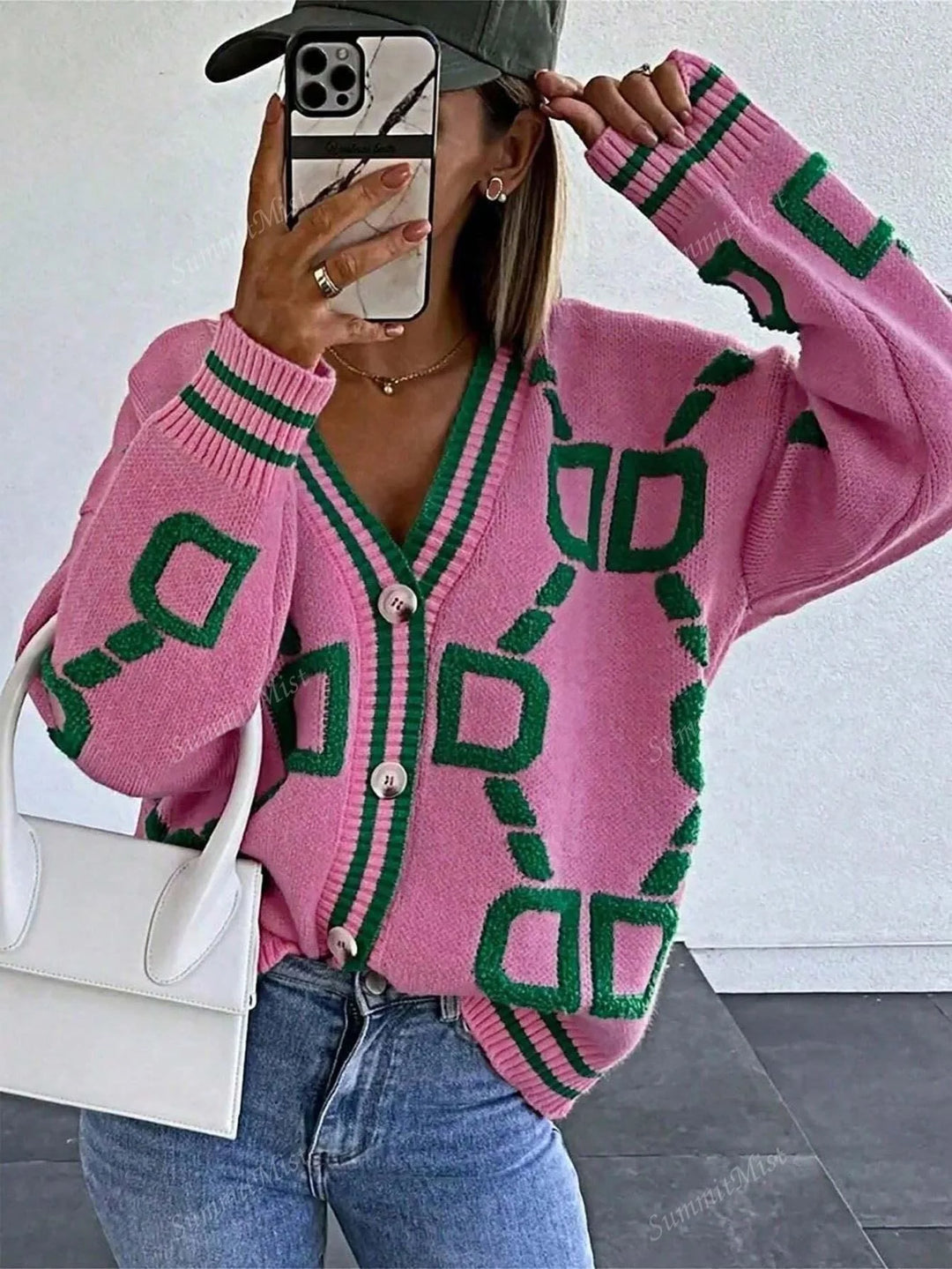 Drune | Strickjacke mit grafischen Drucken für Damen