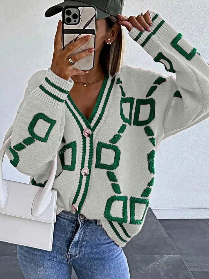 Drune | Strickjacke mit grafischen Drucken für Damen