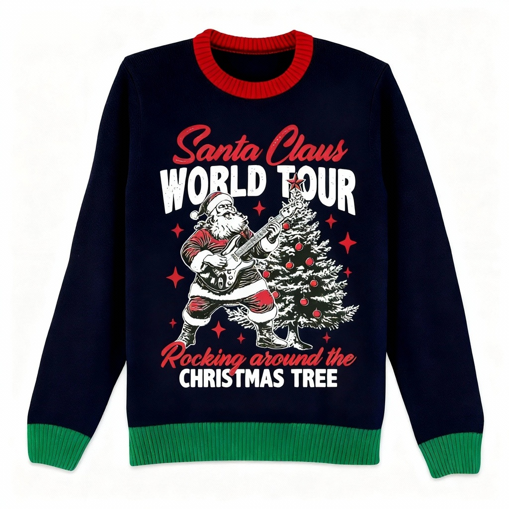 Drune | Festlich & Furchtlos: Verspielter Weihnachtsmuster Druck Weihnachts-Pullover