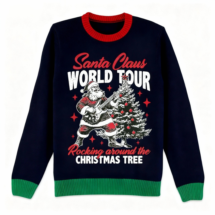 Drune | Festlich & Furchtlos: Verspielter Weihnachtsmuster Druck Weihnachts-Pullover