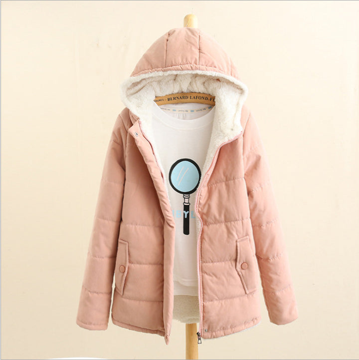 Damen Gepolsterte Winterjacke mit Teddyfutter und Kapuze Drune