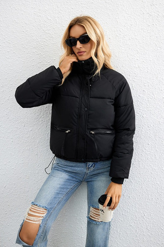 Drune | Stehkragen Lockere Pufferjacke