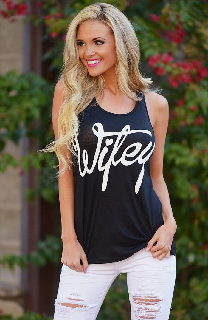 Damen Tanktop mit trendigem Schriftzug Drune