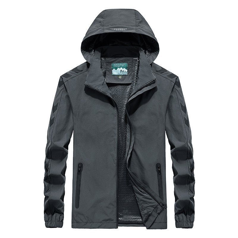 Herren Performance Softshelljacke mit Kapuze, versiegelten Reißverschlüssen und reflektierenden Ärmereinsätzen Drune