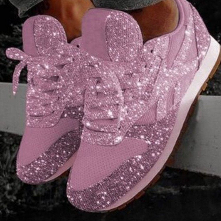 Damen Strassbesetzte Retro-Sneaker mit gepolsterter Laufsohle Drune