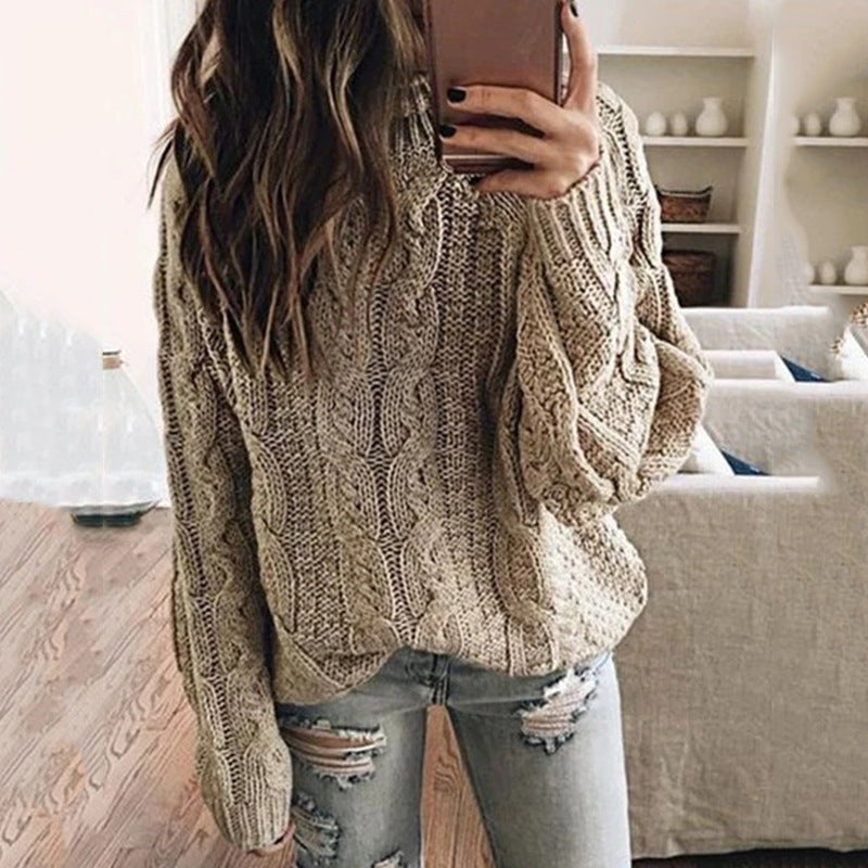 Damen Grobstrickpullover mit trendigem Zopfdesign Drune