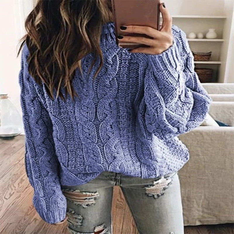 Damen Grobstrickpullover mit trendigem Zopfdesign Drune