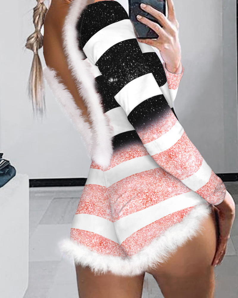 Drune | Weihnachts Floral Sexy Body Tight Jumpsuit Shorts