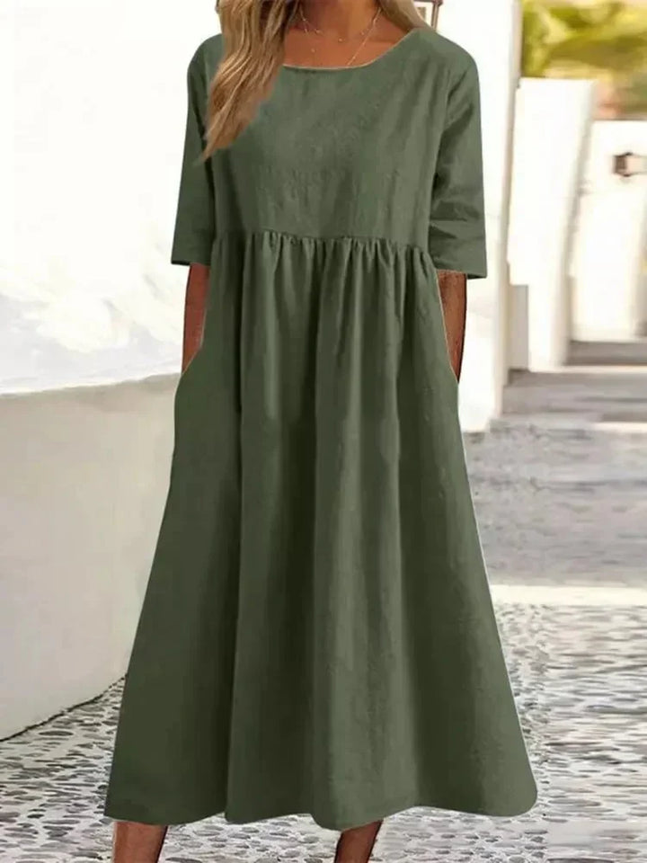 Drune | Hochwertiges Baumwoll-Leinen-Kleid