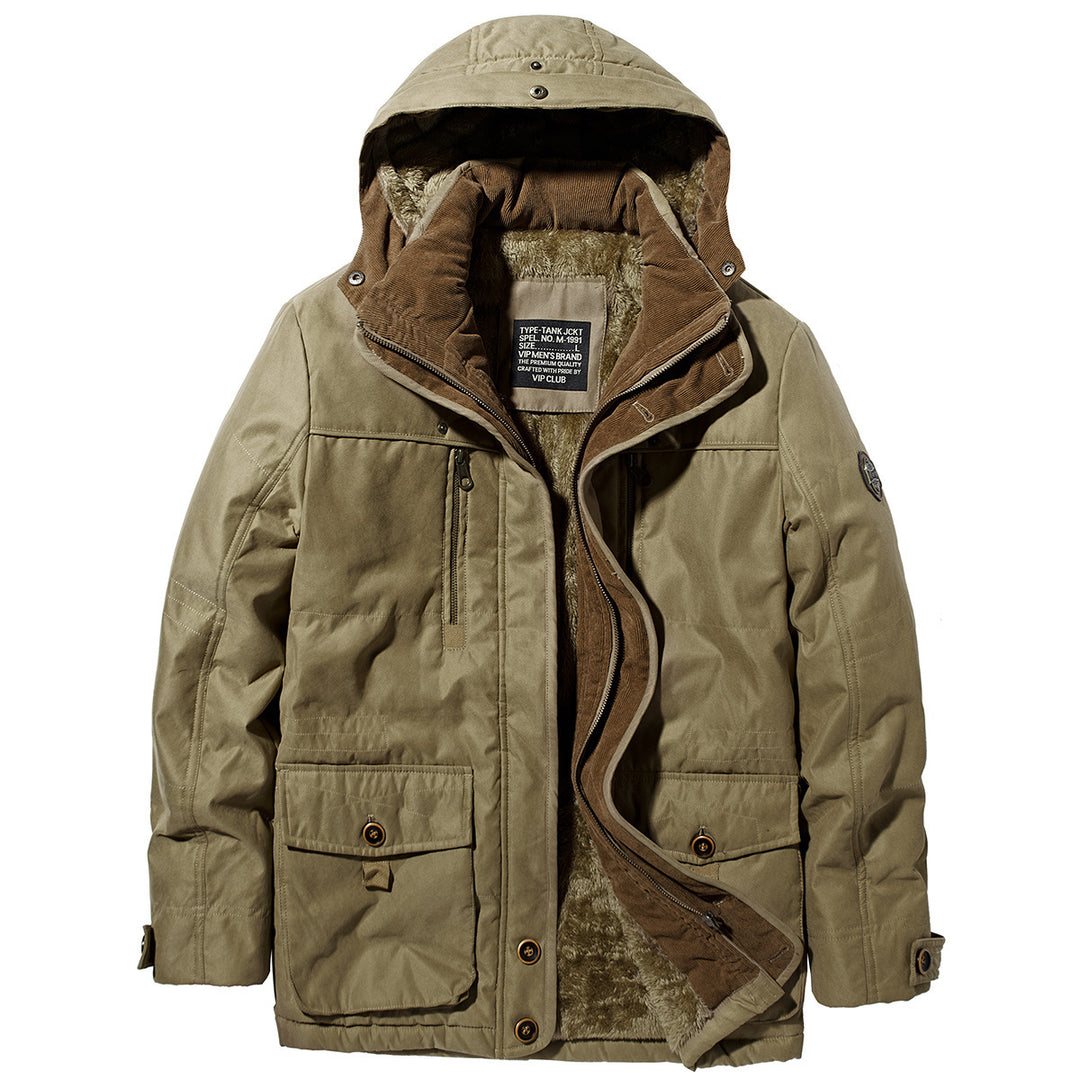 Herren Wetterfeste Parka mit Fleecefutter Drune
