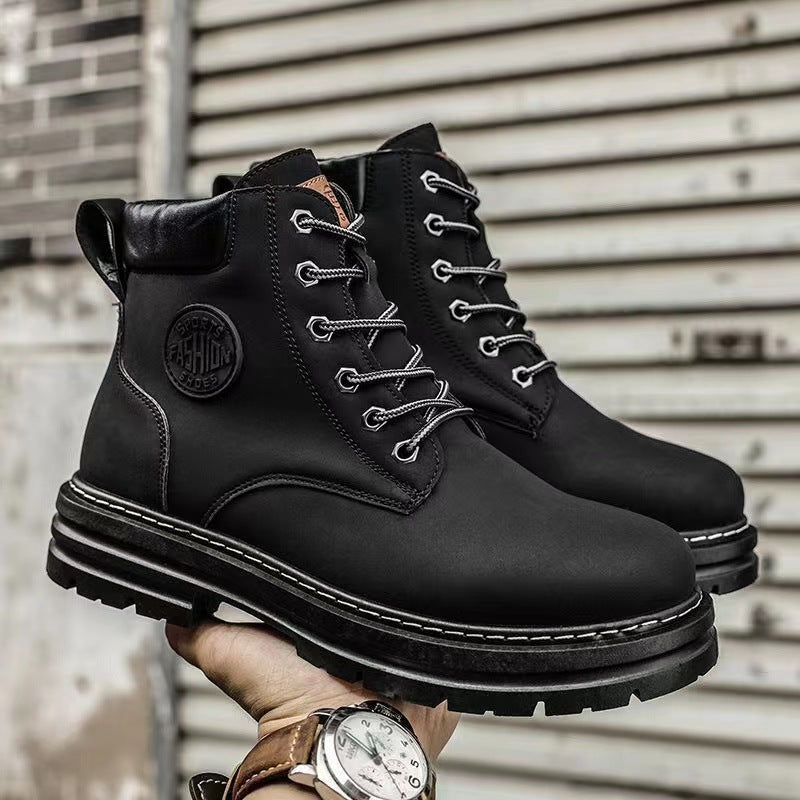 Robuste Unisex-Stiefel im Arbeitsstil, PU-Leder