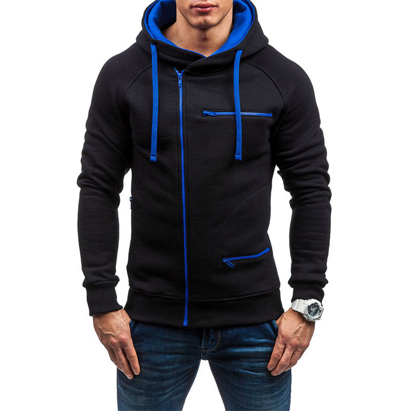 Herren Kapuzenjacke mit modernem Reißverschluss und kontrastiven Details Drune