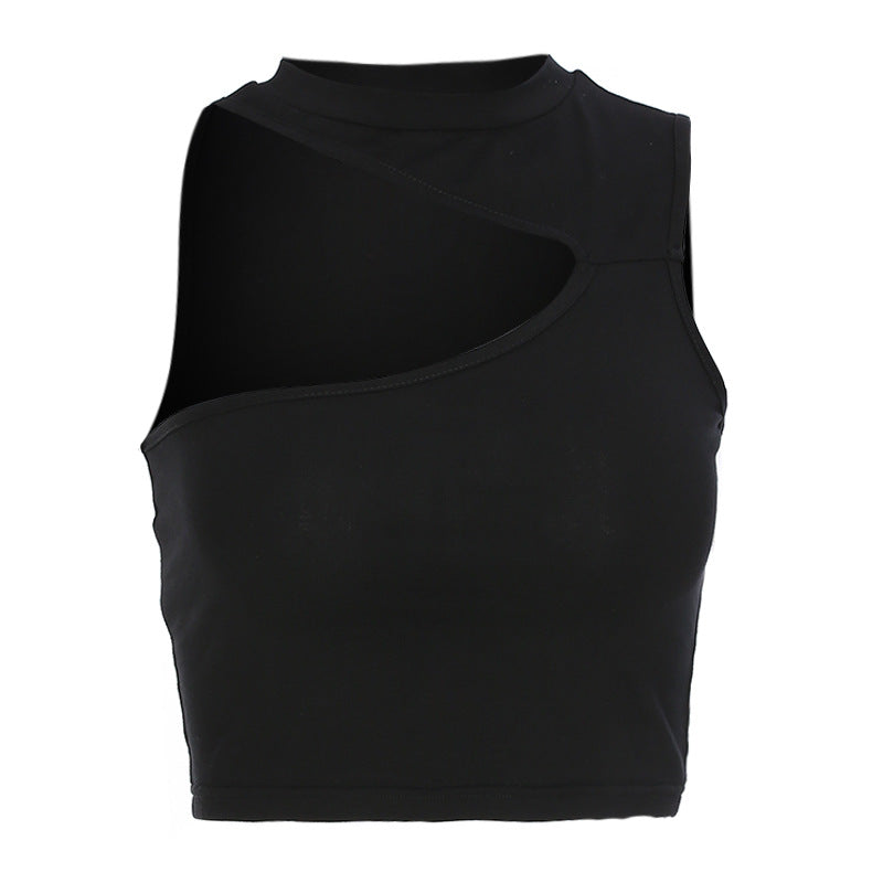 Damen sportliches Crop-Top mit kreativem Cut-Out-Design und atmungsaktivem Material Drune