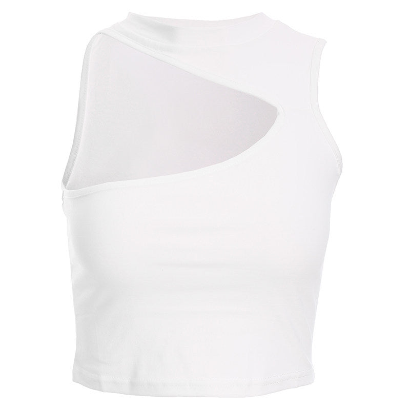 Damen sportliches Crop-Top mit kreativem Cut-Out-Design und atmungsaktivem Material Drune