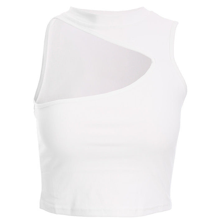Damen sportliches Crop-Top mit kreativem Cut-Out-Design und atmungsaktivem Material Drune