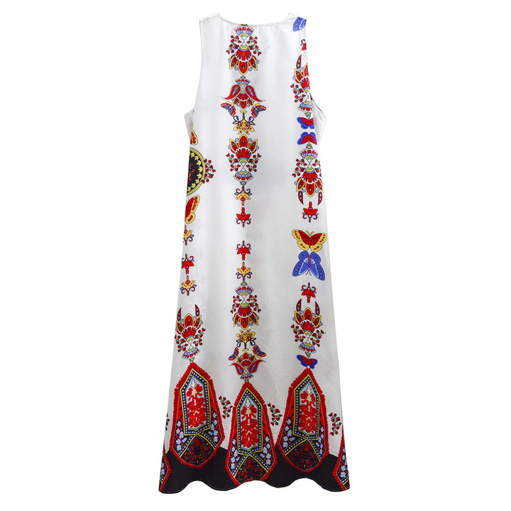 Damen Maxikleid mit floralem Design und schwingendem Saum Drune