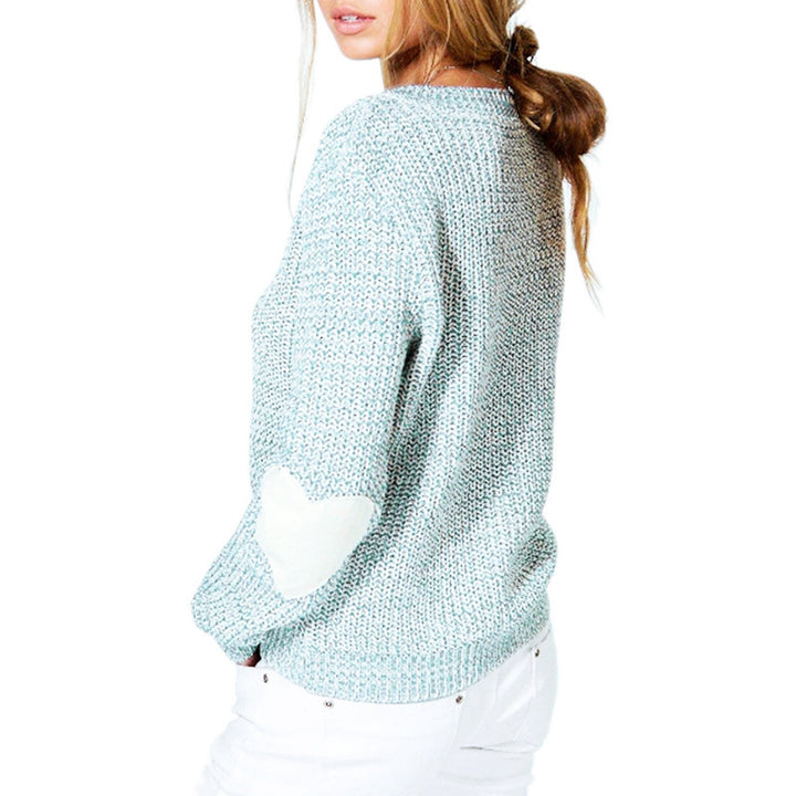 Damen Grobstrickpullover mit Herzapplikationen Drune