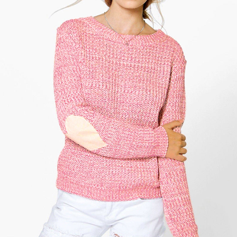 Damen Grobstrickpullover mit Herzapplikationen Drune