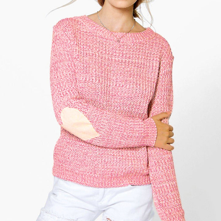 Damen Grobstrickpullover mit Herzapplikationen Drune