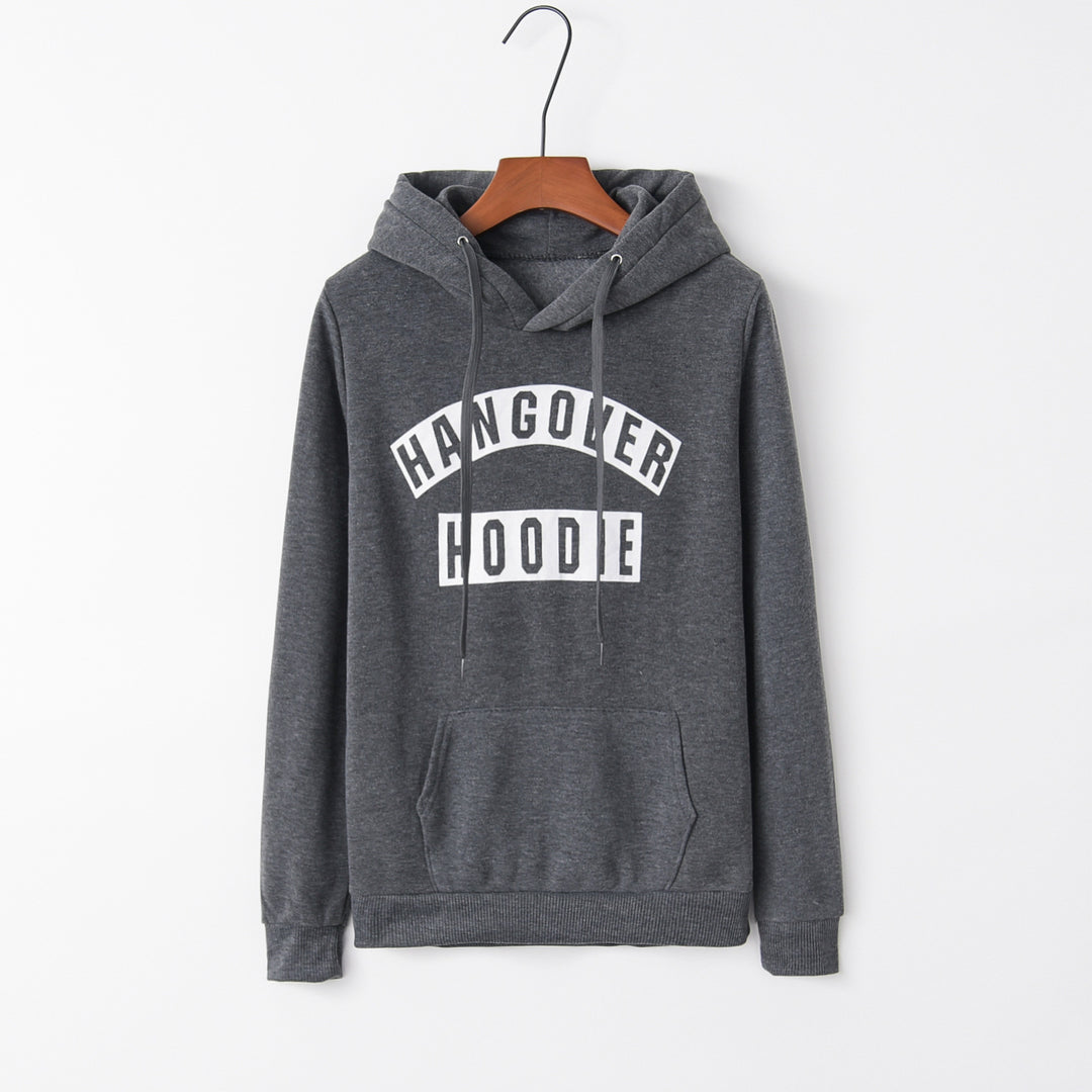 Damen Kapuzenpullover mit lustigem Aufdruck und praktischen Kängurutaschen Drune