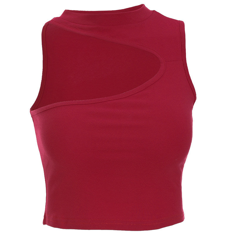 Damen sportliches Crop-Top mit kreativem Cut-Out-Design und atmungsaktivem Material Drune