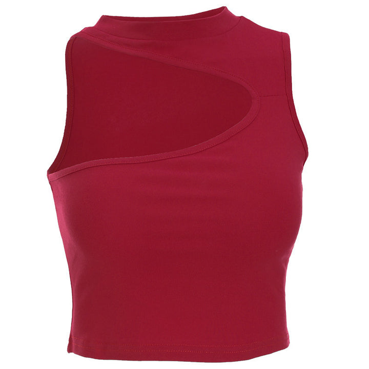 Damen sportliches Crop-Top mit kreativem Cut-Out-Design und atmungsaktivem Material Drune