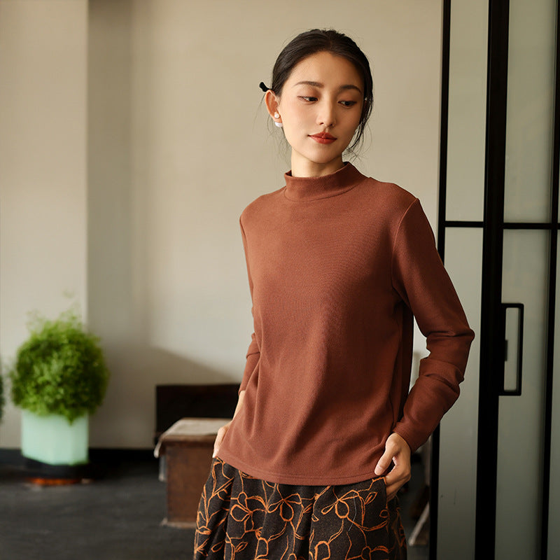 Wärmender Strickpullover mit Stehkragen