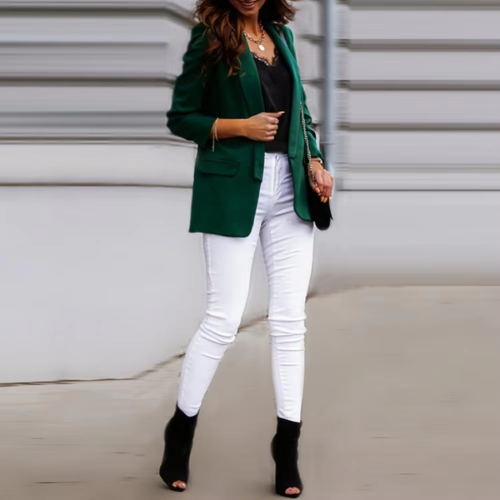 Drune | Stilvolle Damen Blazer mit Einzelknopfverschluss Ideal für Die Arbeit