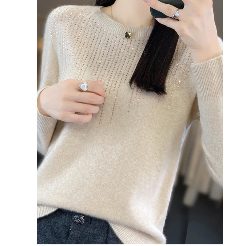 Drune | Sweatshirt - Weicher Strickpullover mit funkelnden Details