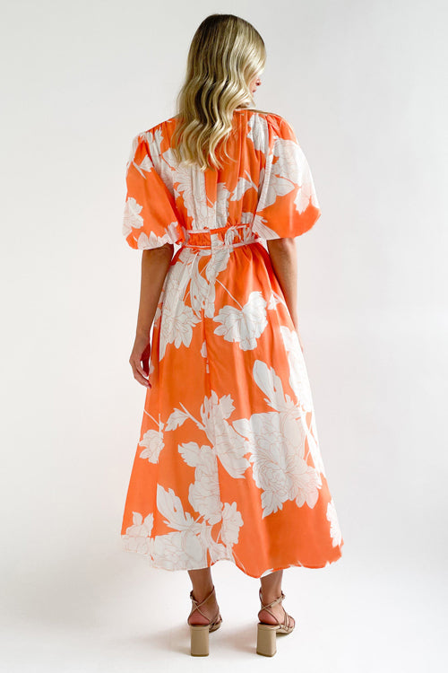 Drune | Real Love Print Puffärmel Maxi Kleid