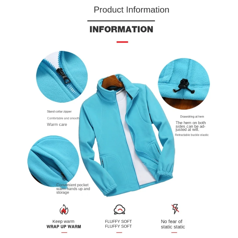 Drune | Fleecejacke Damen Reißverschluss-Fleece mit Stehkragen