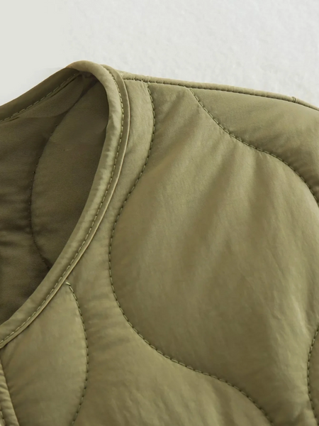Drune | Elegante Langarm-Steppjacke mit Ein-Knopf-Verschluss Ideal für Herbst/Winter